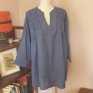 Lane Bryant blue collared blouse